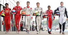 Title contenders, from Left; Arjun Maini, George Russell, Straun Moore, Sennan Fielding, Raoul Hyman and Will Palmer_Teaser