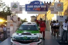 Jarkko Nikara in front of car - IRC San Marino 2012