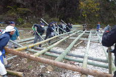 Volunteer Work - Building an oyster culture raft