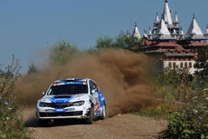 ERC Romania - Toshi Arai driving his Subaru on YOKOHAMA