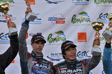 ERC Romania - Podium for Arai and McLoughlin