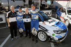 Young Mechanic Carina Christensen and ERC driver Andreas Aigner