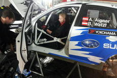 Young Mechanic Carina sitting in ERC racing car of Andreas Aigner