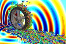 Vertical flow structure of air flow around a rolling tyre and acoustic waves caused by that flow
