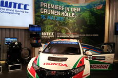 The Honda Civic WTC, with a display of YOKOHAMA tyres