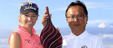 Yokohama Tire LPGA Classic winner Kris Tamulis with YOKOHAMA´s Takaharu Fushimi