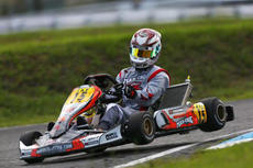 A kart racing on YOKOHAMA tires at a KF category of All Japan Karting Championship race (2015)