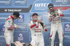 Champagne Celebration for Honda Drivers at the Race of Morocco