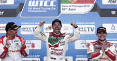 Monteiro celebrates victory at home race