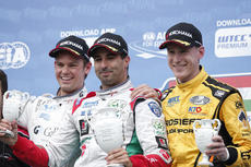 Opening Race of Hungary Podium with Bennani, Chilton and Catsburg