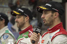 Race 2 Winner Lopez during Press Conference with Monteiro next to him