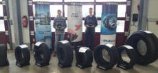 Students Ben Strabel and Luca Fink at the YOKOHAMA Tyre Test Center of Nürburgring