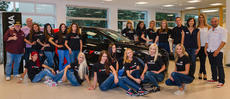 The final candidates posing in front of their potential car, a Honda HR-V
