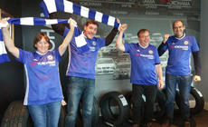 YOKOHAMA UK Office team celebrating Chelsea FC Championship