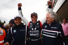 Coronel celebrates his podium finish